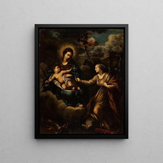 The Virgin and Child with Saint Martha - Anonymous — framed artwork on a wall
