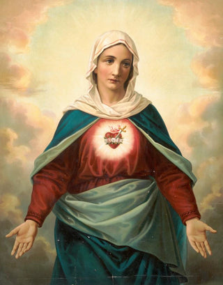 the Virgin Mary with the emblem of the heart on the chest - Anonymous — artwork view