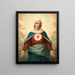 the Virgin Mary with the emblem of the heart on the chest - Anonymous — framed artwork on a wall