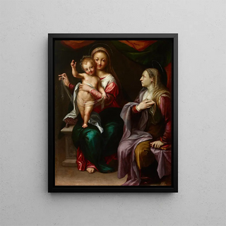 The Virgin and Child with Saint Anne - Anonymous — framed artwork on a wall