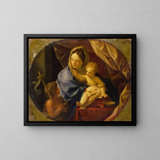 The Virgin and Child with the Infant Baptiste - Anonymous — framed artwork on a wall