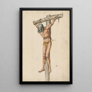 The thief on the cross - Anonymous — framed artwork on a wall