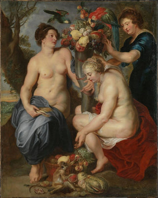 Three Nymphs with the Cornucopia - Anonymous — artwork view