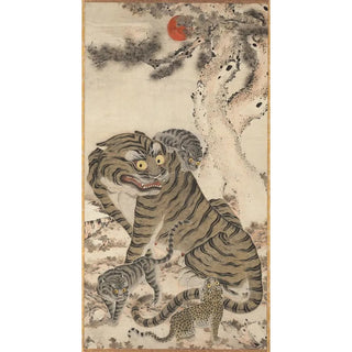 Reproduction of the painting Tiger Family Painting - Anonymous