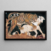 Tiger attacking a calf - Anonymous — framed artwork on a wall