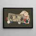 Trompe-l'œil A full hand with 2 and 5 bill tokens - Anonymous — framed artwork on a wall