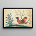 Two birds resembling pheasants with flowering plants - Anonymous — framed artwork on a wall