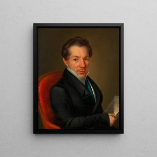 Monsieur inconnu avec une partition - Anonyme — framed artwork on a wall