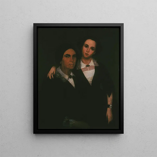 Mère et fille without title by M. Buenaventura Valentín - Anonymous — framed artwork on a wall