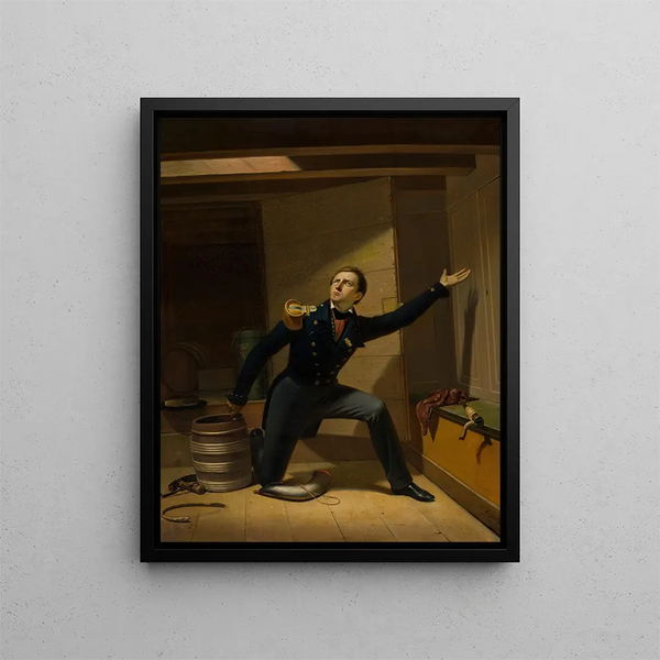 Van Speyk in the ship's powder room - Anonymous — framed artwork on a wall