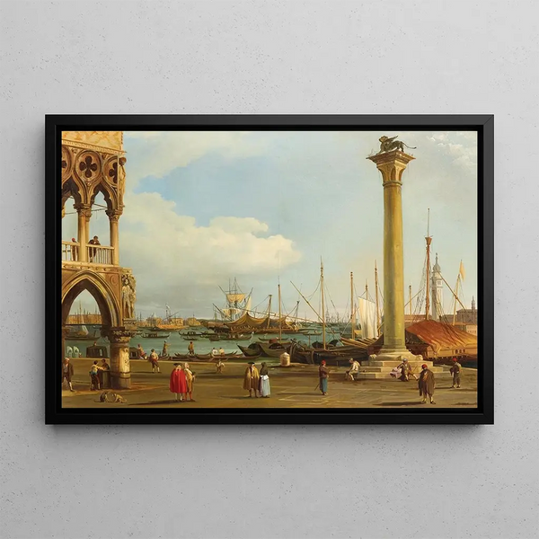 Venice: a view of the Saint Mark's Basin from the Piazzetta - Anonymous — framed artwork on a wall