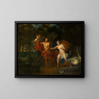 Venus and Adonis - Anonymous — framed artwork on a wall