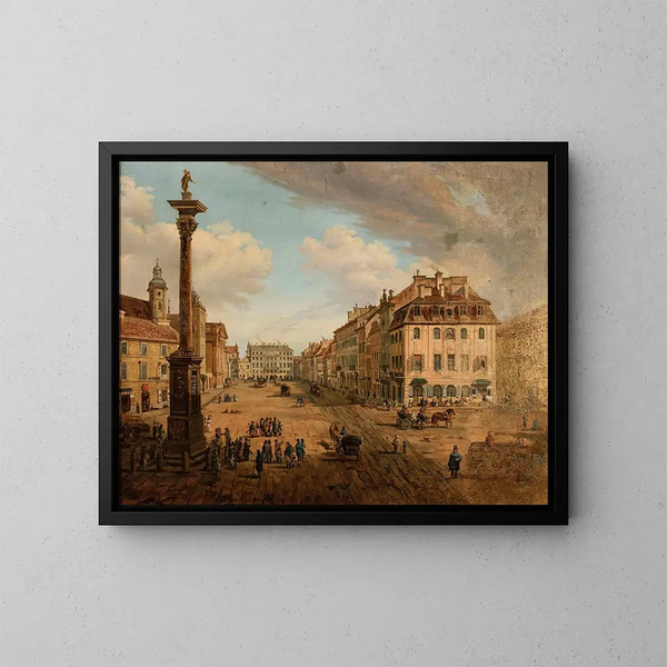 View from the Castle Square towards Krakowskie Przedmieście - Anonymous — framed artwork on a wall