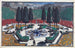 View of an octagonal enclosed garden with evergreen trees - Anonymous — artwork view
