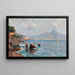 View of the Gulf of Naples with Vesuvius in the background - Anonymous — framed artwork on a wall