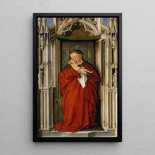 Virgin and Child in a niche - Anonymous — framed artwork on a wall