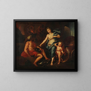 Venus asks Vulcan for weapons for Aeneas - Anonymous — framed artwork on a wall