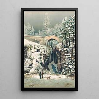 Reproduction of the painting Winter Painting in Switzerland - Anonymous