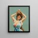 a woman holding a beer glass above her head - Anonymous — framed artwork on a wall
