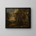 Wooden Interior Painting - Anonymous — framed artwork on a wall