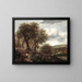 Hill wooded with livestock - Anonymous — framed artwork on a wall