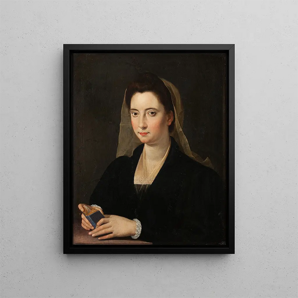 Young woman called Lucrezia Cenci - Anonymous — framed artwork on a wall