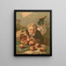 A young boy on the ground after falling with a basket of overturned peaches - Anonymous — framed artwork on a wall