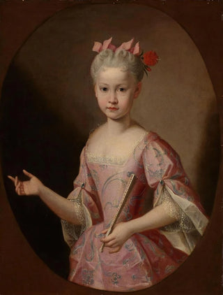 Young girl with a fan - Anonymous — artwork view