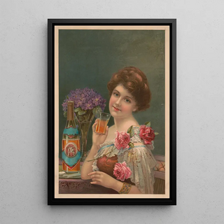 Reproduction of the painting Young woman wearing an elegant dress - Anonymous