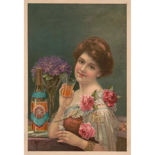 Reproduction of the painting Young woman wearing an elegant dress - Anonymous