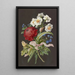 Reproduction of the painting Floral arrangement with red ranunculus, white daffodil, and blue flower with spittle - Anonymous