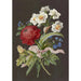 Reproduction of the painting Floral arrangement with red ranunculus, white daffodil, and blue flower with spittle - Anonymous