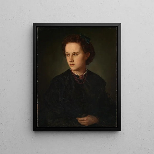 Portrait of a Girl - Anselm Feuerbach — framed artwork on a wall