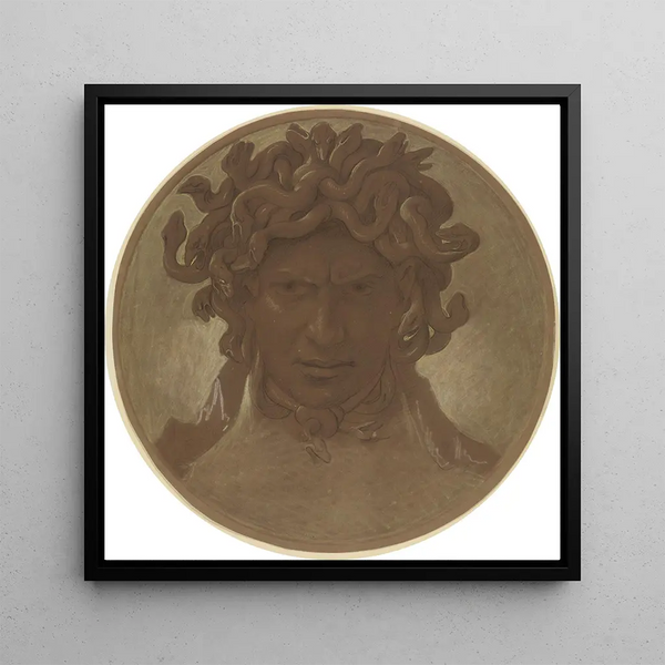 Medusa Head - Anselm Feuerbach — framed artwork on a wall
