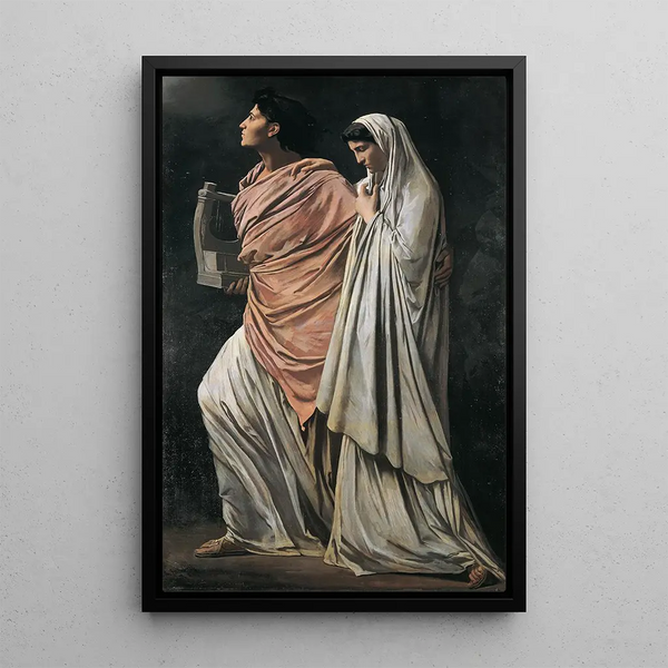 Orpheus and Eurydice - Anselm Feuerbach — framed artwork on a wall