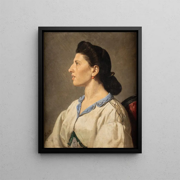 Portrait of an Italian woman - Anselm Feuerbach — framed artwork on a wall