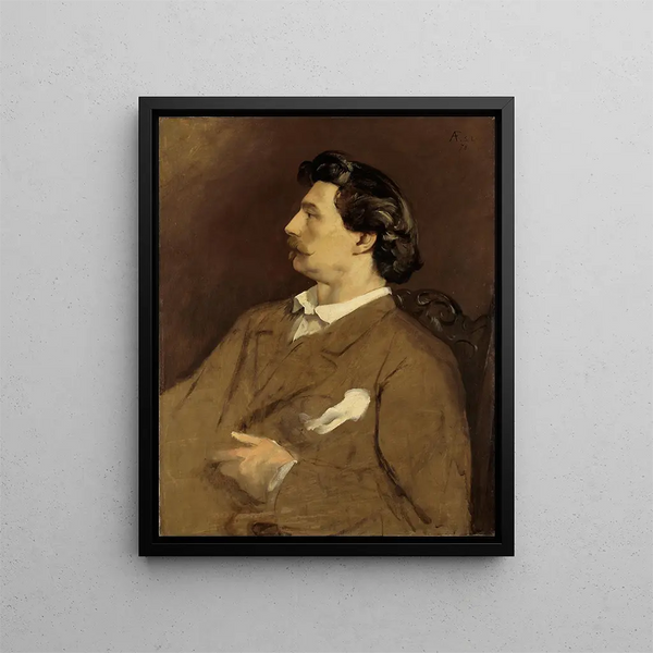 Self-portrait - Anselm Feuerbach — framed artwork on a wall