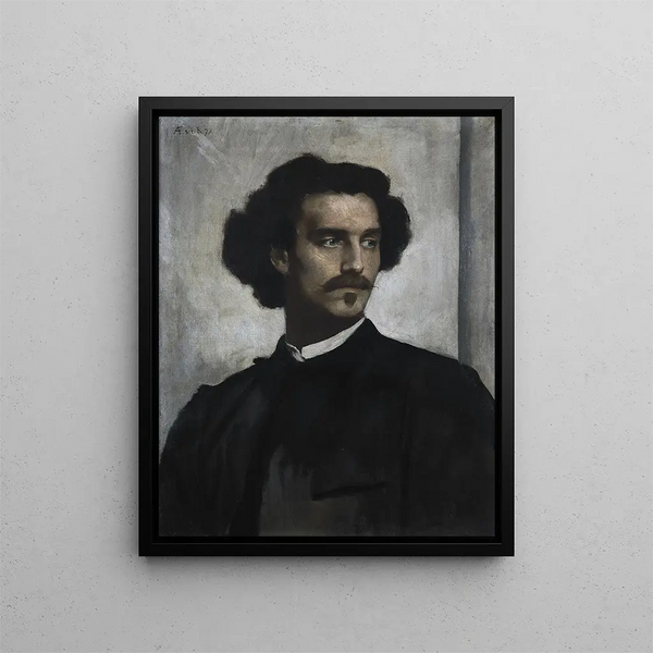 Self-portrait - Anselm Feuerbach — framed artwork on a wall