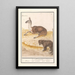 Lama Lama glama and brown bear Ursus arctos - Anselmus Botius de Boodt — framed artwork on a wall