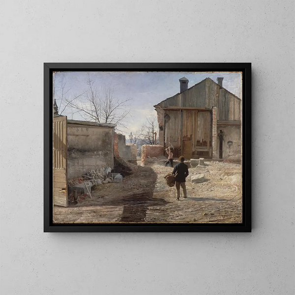 Demolition of the old orphanage in Stockholm - Anshelm Schultzberg — framed artwork on a wall
