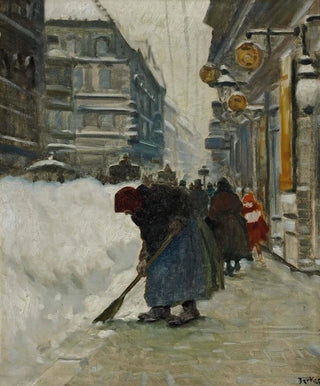 Street scene painting - Antal Berkes — artwork view