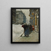 Street scene painting - Antal Berkes — framed artwork on a wall