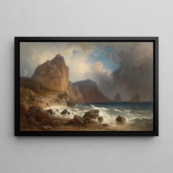 Marina Piccola Capri Painting - Antal Ligeti — framed artwork on a wall