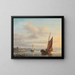 Bateaux à voile devant une côte néerlandaise - Anthon Hermanus Adrianus Sem — framed artwork on a wall
