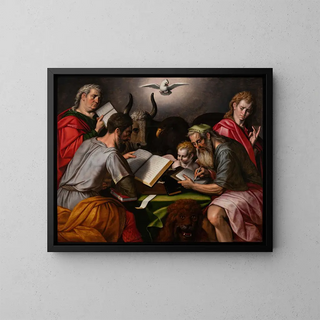 Les quatre évangélistes - Anthonie Blocklandt van Montfoort — framed artwork on a wall