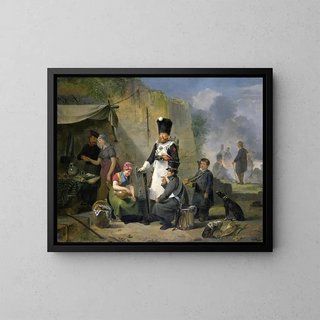 La suiveuse de camp - Anthonie Constantijn Govaerts — framed artwork on a wall