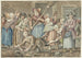a painting titled "A man who had beaten his wife is punished by a group of women in Vinkestraat in Amsterdam, 1768" by Anthonie Drost — artwork view