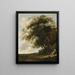 thatched cottages repairing a roof in a dune landscape - Anthonie Jansz van der Croos — framed artwork on a wall
