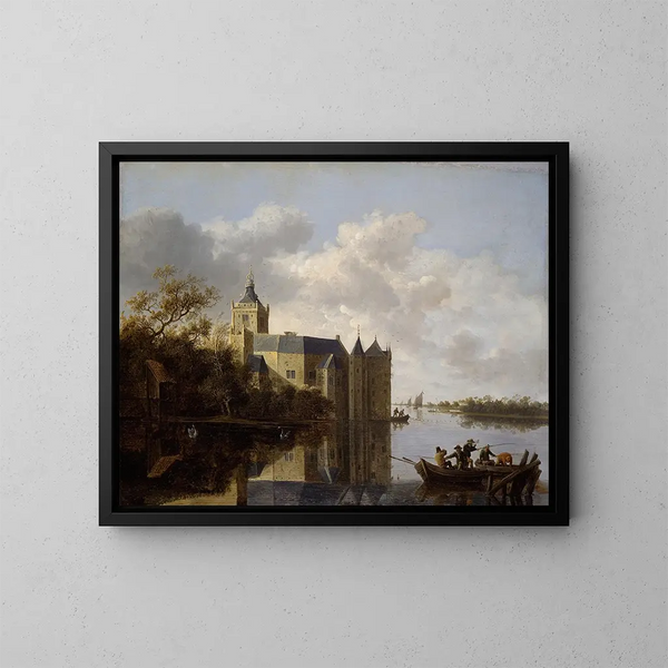 The Castle of Montfoort near Utrecht - Anthonie Jansz van der Croos — framed artwork on a wall