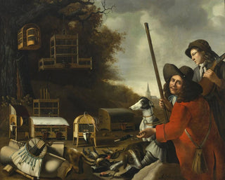 Two hunters with dogs and trophies - Anthonie Leemans — artwork view